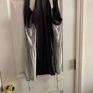 Feminine Grey and Cream Tank with Sheer Side Panel